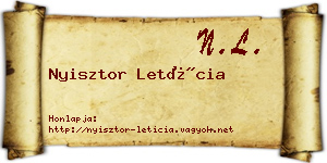 Nyisztor Letícia névjegykártya